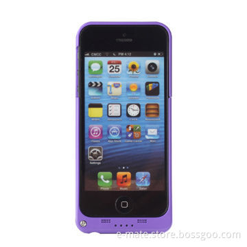 Super-slim power case for iPhone 5/5S, with kick stand for video watching and face time
